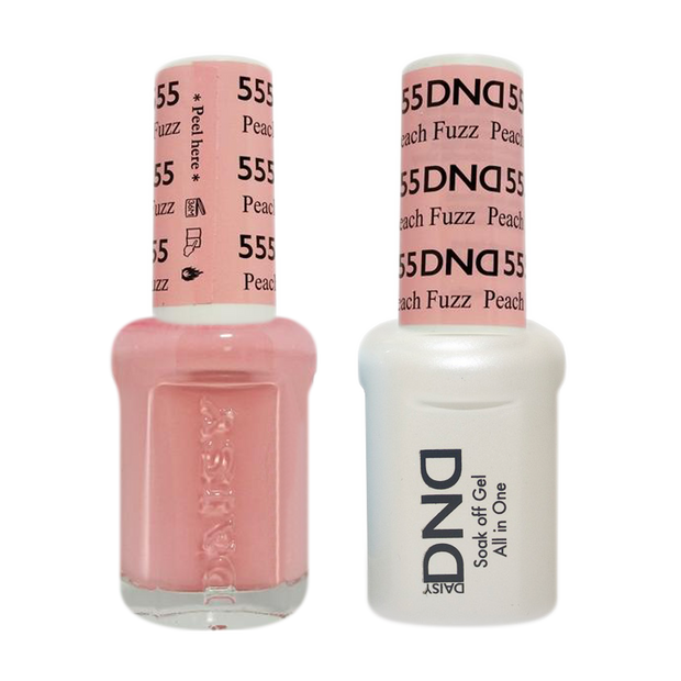DND DUO Nail Lacquer and UV|LED Gel Polish Peach Fuzz 555 (2 x 15ml)
