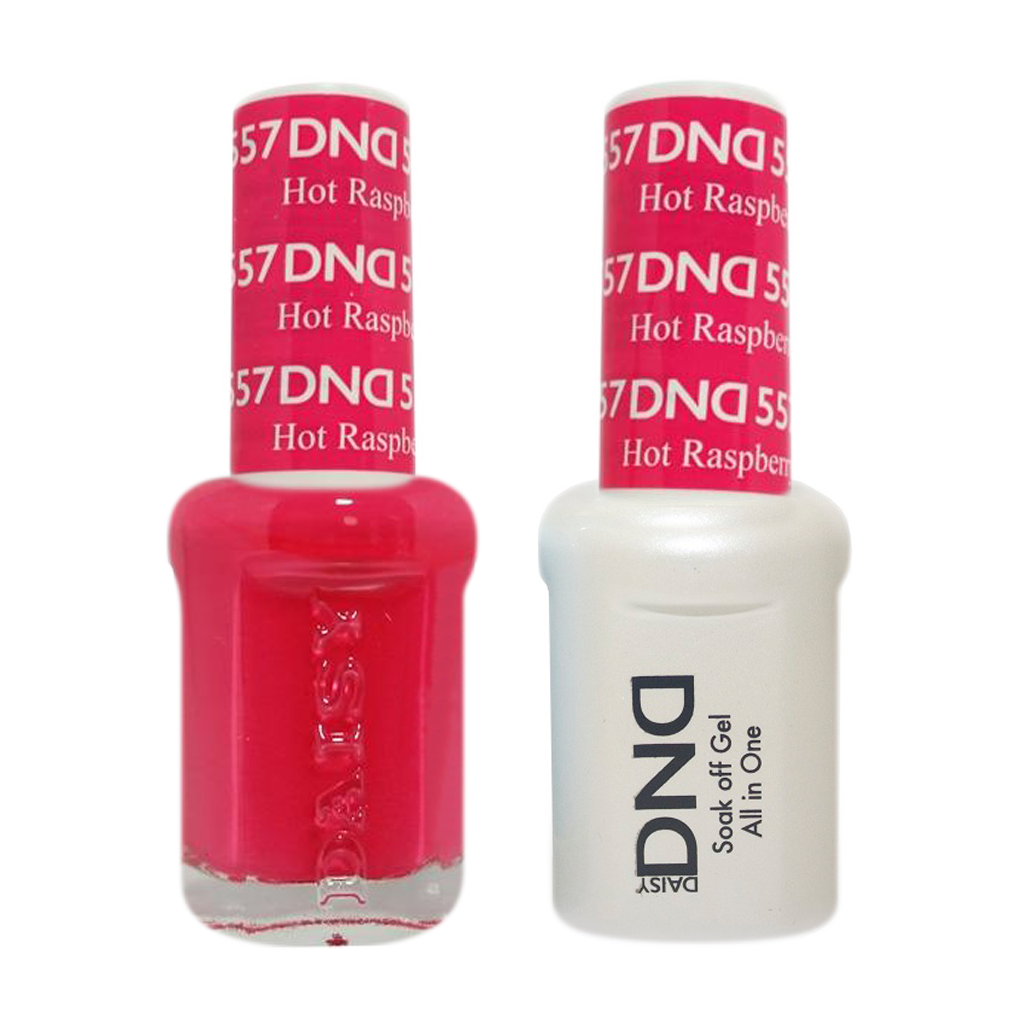 DND DUO Nail Lacquer and UV|LED Gel Polish Hot Raspberry 557 (2 x 15ml)
