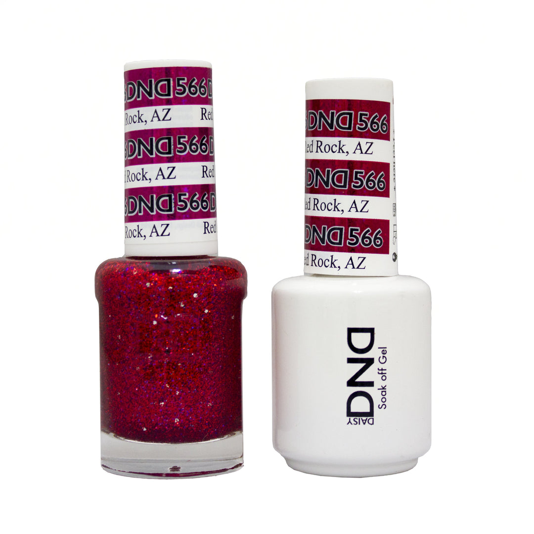 DND DUO Nail Lacquer and UV|LED Gel Polish Red Rock, Az 566 (2 x 15ml)