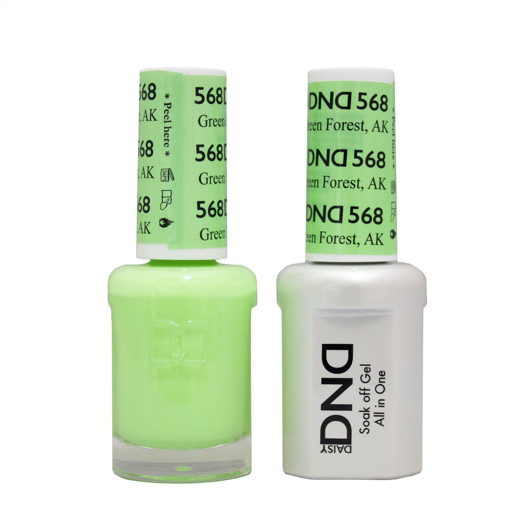 DND DUO Nail Lacquer and UV|LED Gel Polish Green Forest, Ak 568 (2 x 15ml)