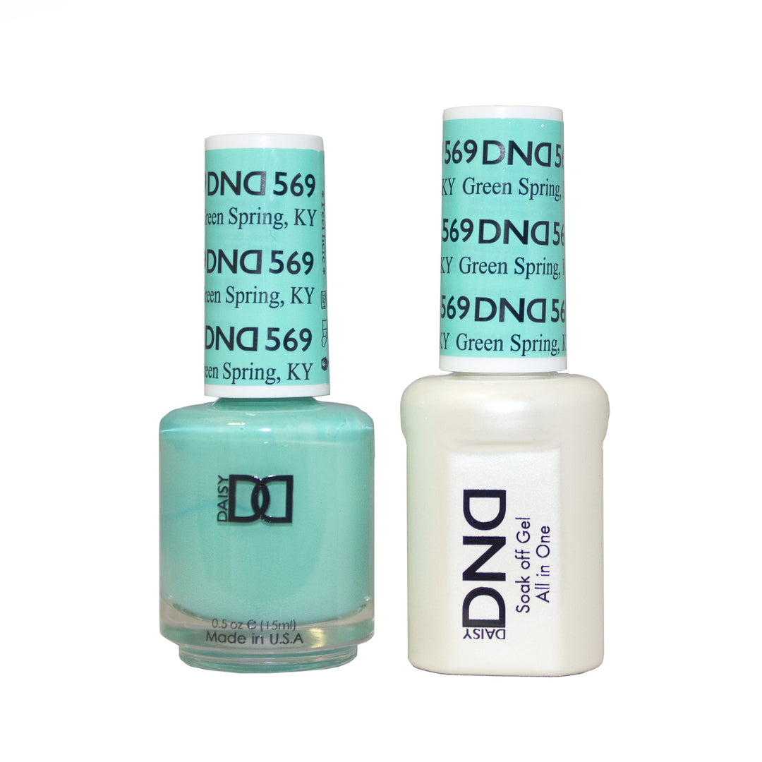 DND DUO Nail Lacquer and UV|LED Gel Polish Green Spring, Ky 569 (2 x 15ml)