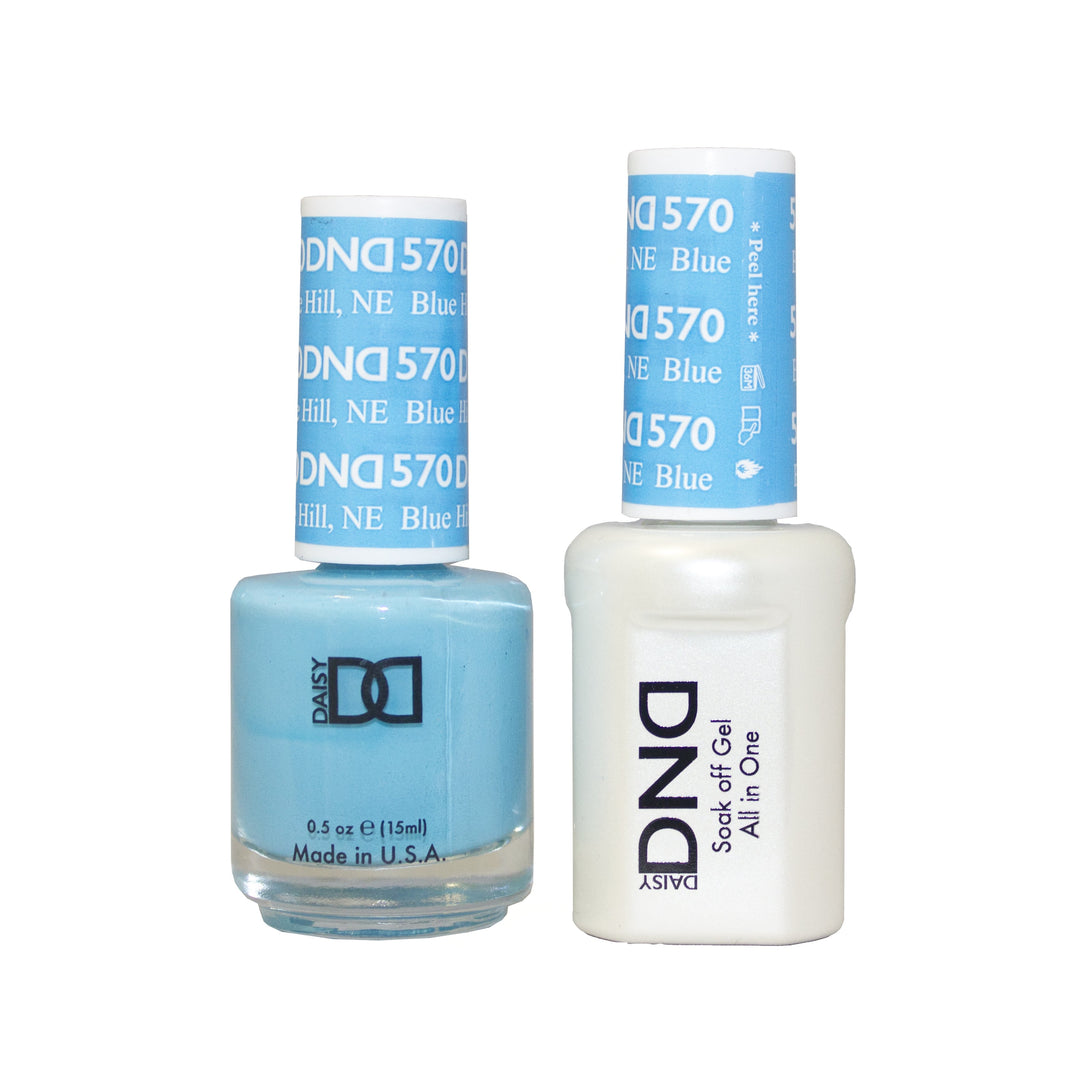 DND DUO Nail Lacquer and UV|LED Gel Polish Blue Hill, Ne 570 (2 x 15ml)