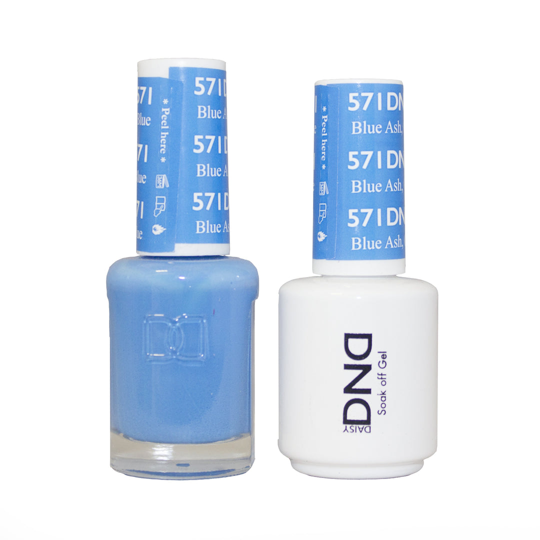 DND DUO Nail Lacquer and UV|LED Gel Polish Blue Ash, Oh 571 (2 x 15ml)