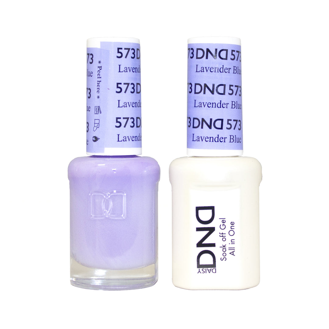 DND DUO Nail Lacquer and UV|LED Gel Polish Lavender Blue 573 (2 x 15ml)