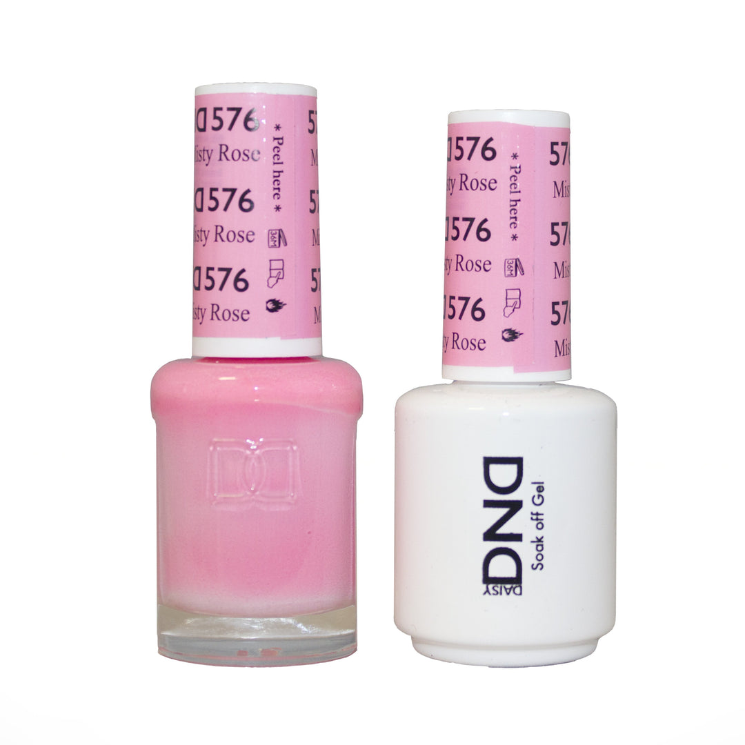 DND DUO Nail Lacquer and UV|LED Gel Polish Misty Rose 576 (2 x 15ml)