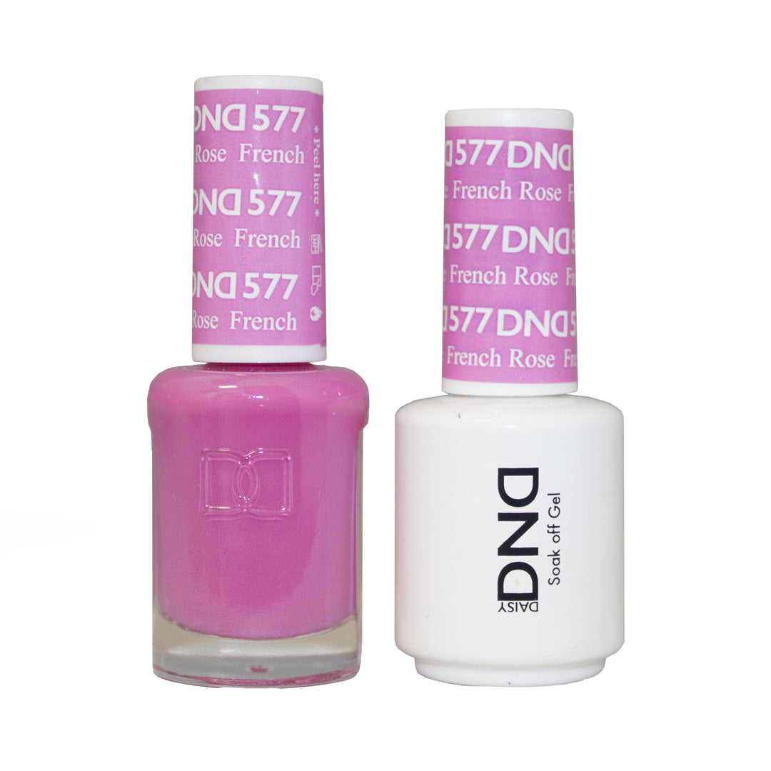 DND DUO Nail Lacquer and UV|LED Gel Polish French Rose 577 (2 x 15ml)