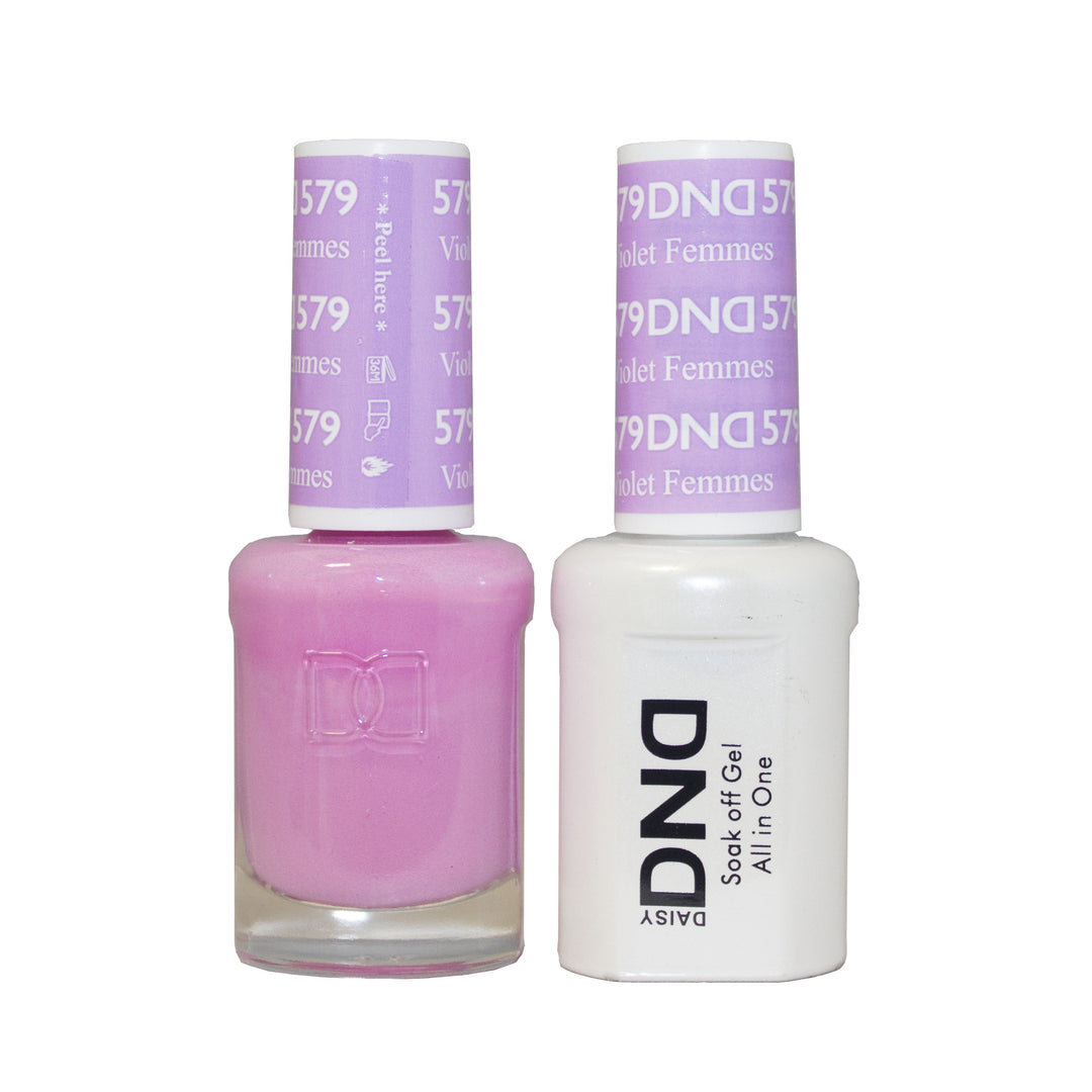DND DUO Nail Lacquer and UV|LED Gel Polish Violet Femmes 579 (2 x 15ml)