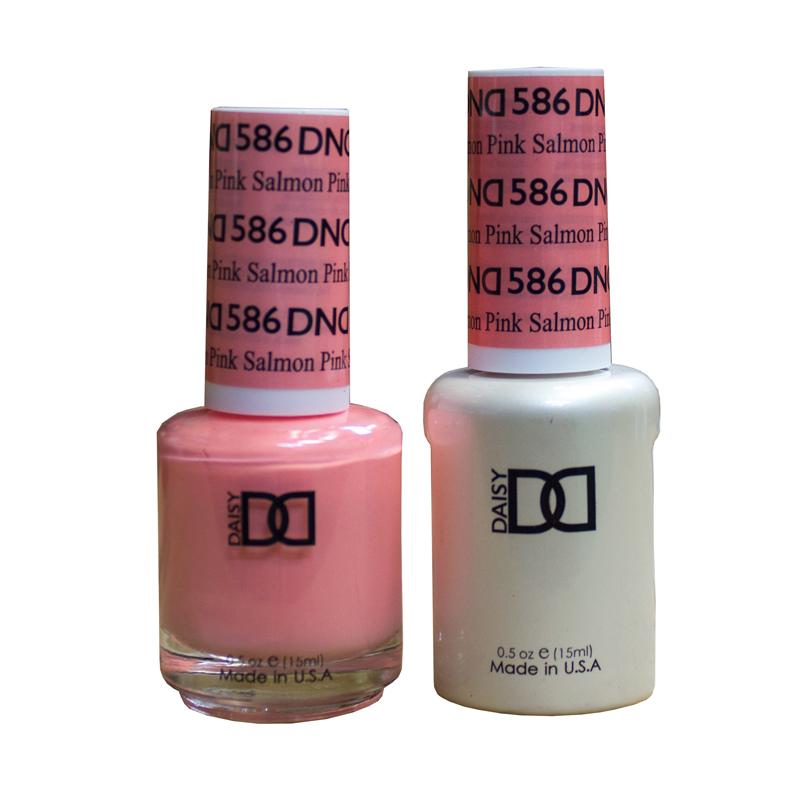 DND DUO Nail Lacquer and UV|LED Gel Polish Pink Salmon 586 (2 x 15ml)