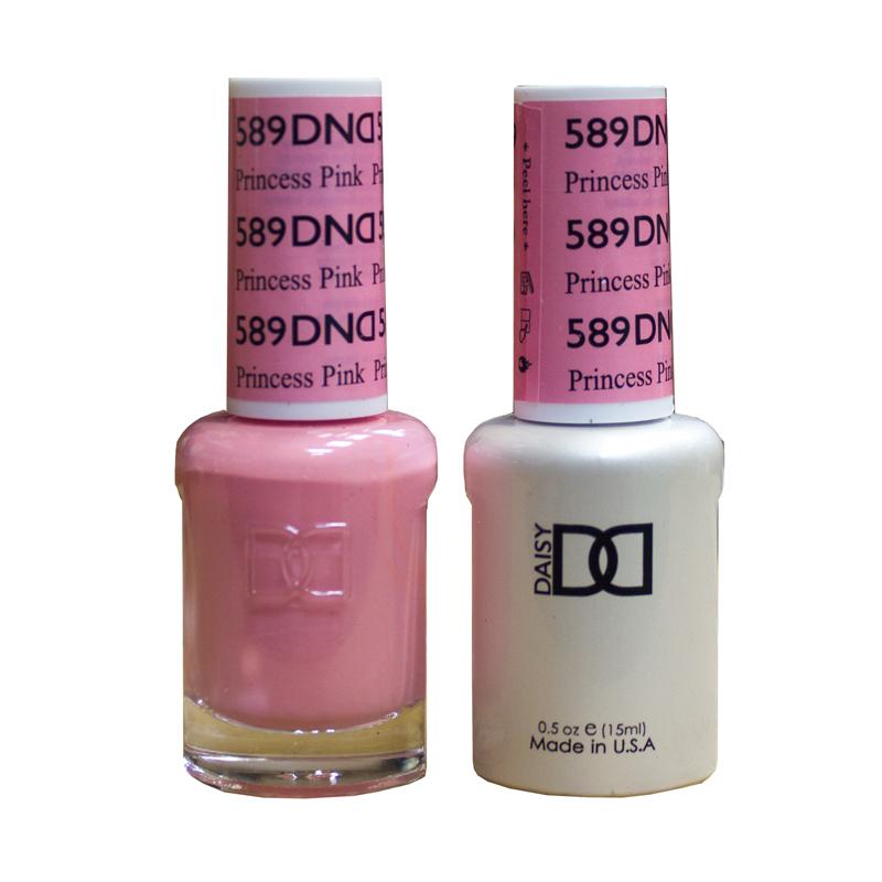DND DUO Nail Lacquer and UV|LED Gel Polish Princess Pink 589 (2 x 15ml)