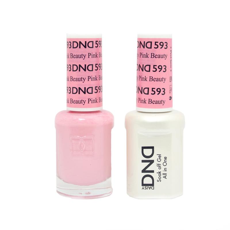 DND DUO Nail Lacquer and UV|LED Gel Polish Pink Beauty 593 (2 x 15ml)