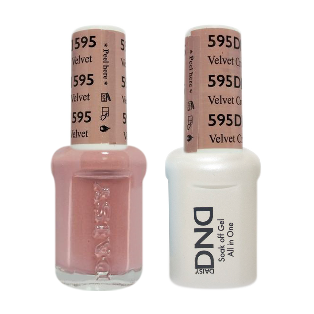 DND DUO Nail Lacquer and UV|LED Gel Polish Velvet Cream 595 (2 x 15ml)