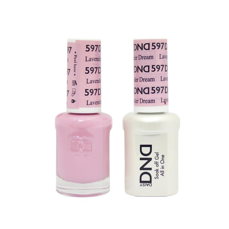 DND DUO Nail Lacquer and UV|LED Gel Polish Lavender Dream 597 (2 x 15ml)