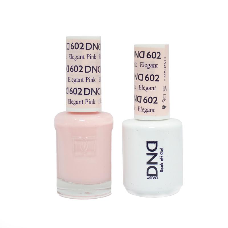 DND DUO Nail Lacquer and UV|LED Gel Polish Elegant Pink 602 (2 x 15ml)