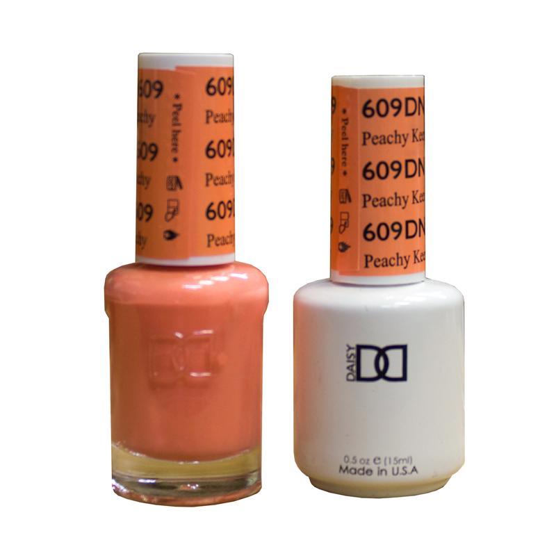 DND DUO Nail Lacquer and UV|LED Gel Polish Peachy Keen 609 (2 x 15ml)