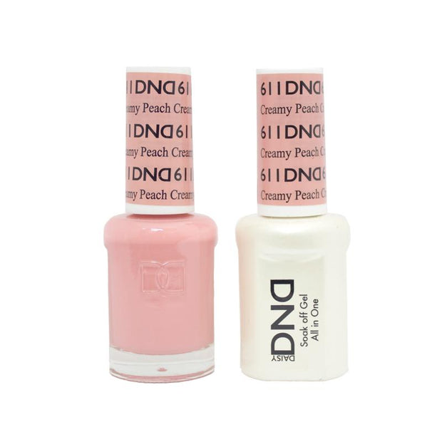 DND DUO Nail Lacquer and UV|LED Gel Polish Creamy Peach 611 (2 x 15ml)