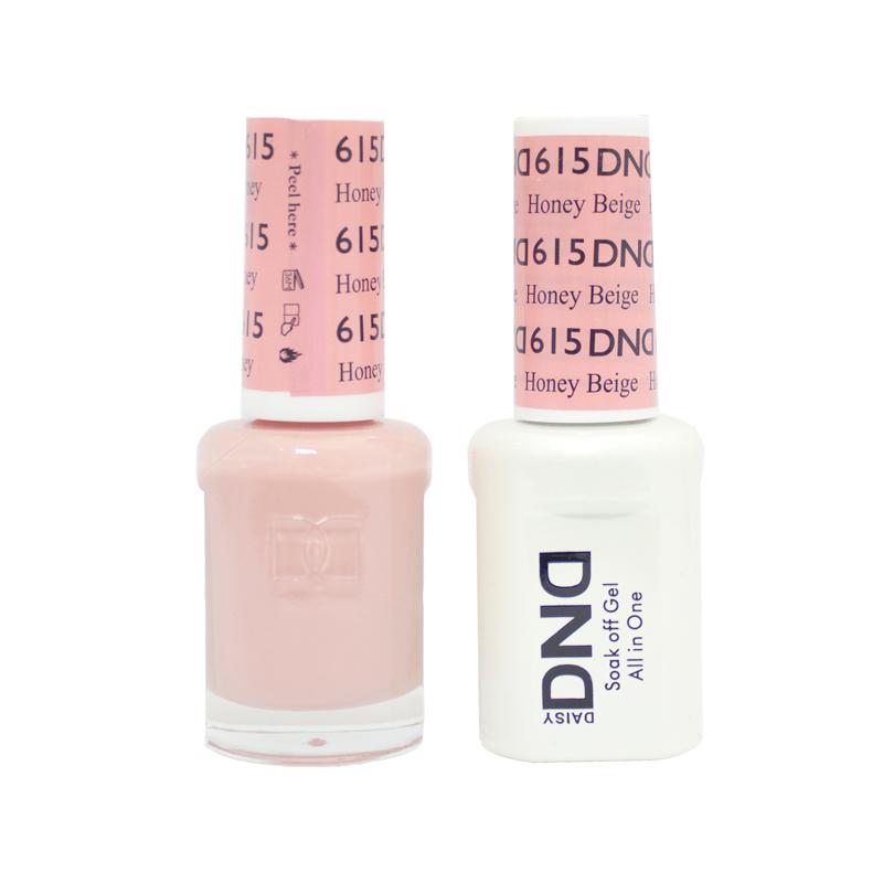 DND DUO Nail Lacquer and UV|LED Gel Polish Honey Beige 615 (2 x 15ml)