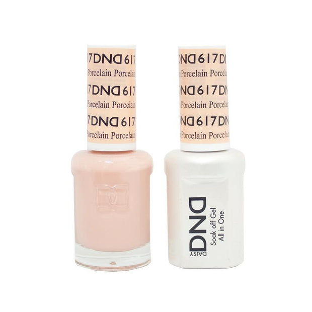 DND DUO Nail Lacquer and UV|LED Gel Polish Porcelain 617 (2 x 15ml)