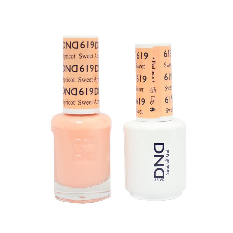 DND DUO Nail Lacquer and UV|LED Gel Polish Sweet Apricot 619 (2 x 15ml)