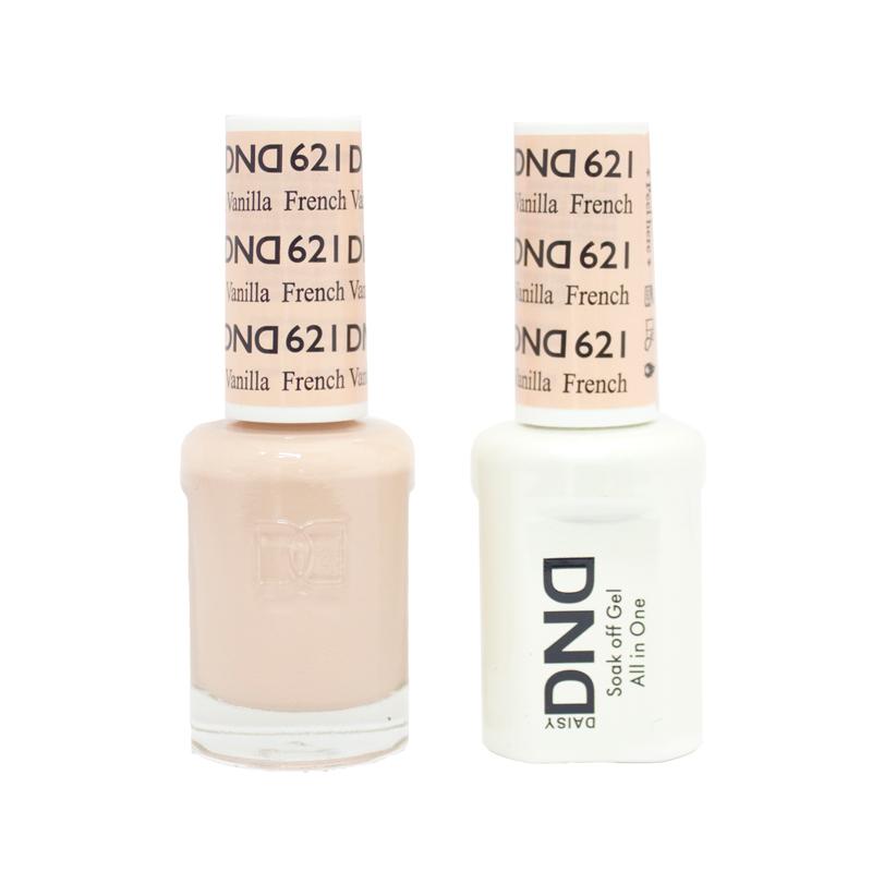 DND DUO Nail Lacquer and UV|LED Gel Polish French Vanilla 621 (2 x 15ml)