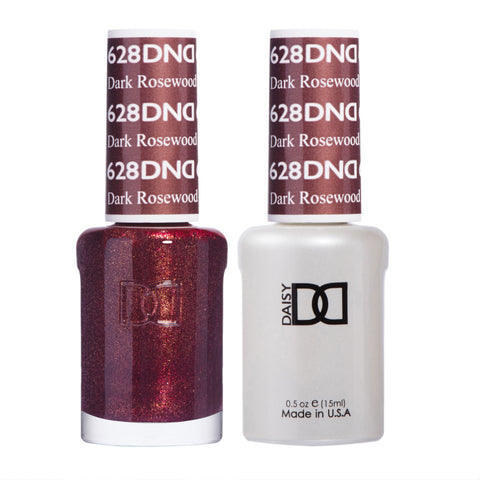 DND DUO Nail Lacquer and UV|LED Gel Polish Dark Rosewood 628 (2 x 15ml)