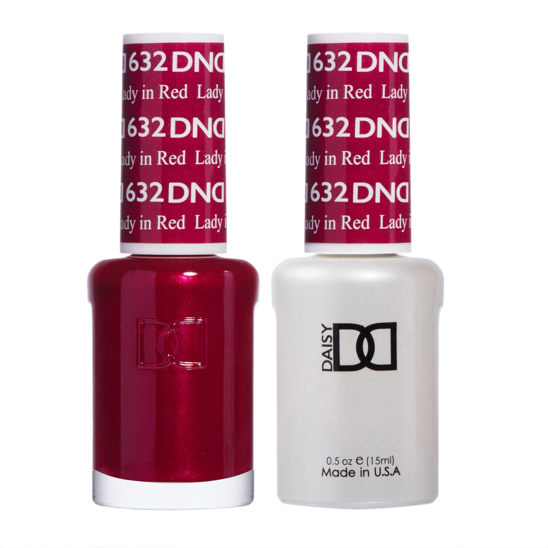 DND DUO Nail Lacquer and UV|LED Gel Polish Lady In Red 632 (2 x 15ml)