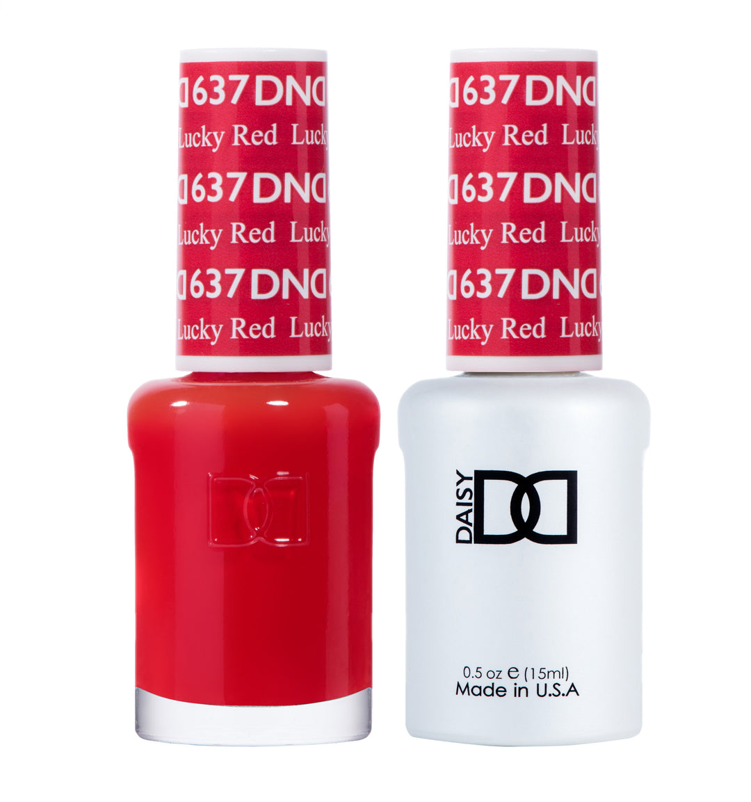 DND DUO Nail Lacquer and UV|LED Gel Polish Lucky Red 637 (2 x 15ml)