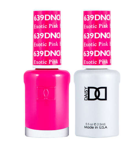DND DUO Nail Lacquer and UV|LED Gel Polish Exotic Pink 639 (2 x 15ml)