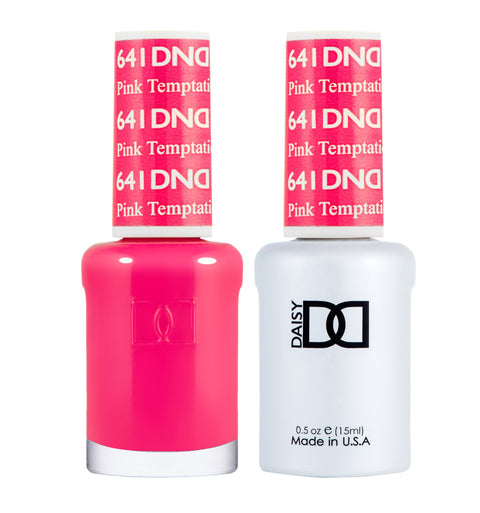 DND DUO Nail Lacquer and UV|LED Gel Polish Pink Temptation 641 (2 x 15ml)