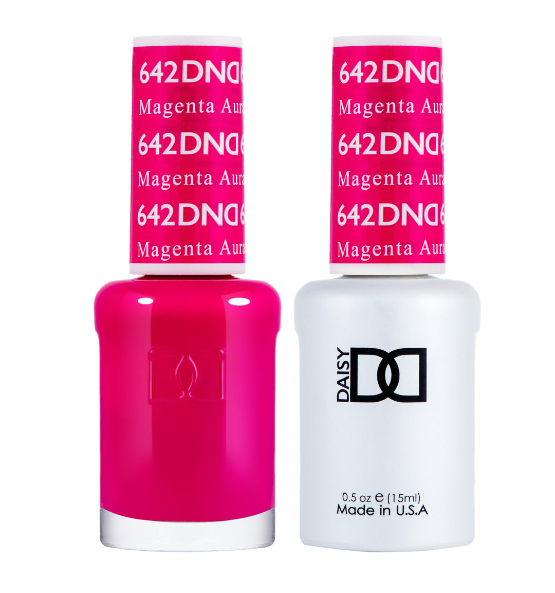 DND DUO Nail Lacquer and UV|LED Gel Polish Magenta Aura 642 (2 x 15ml)