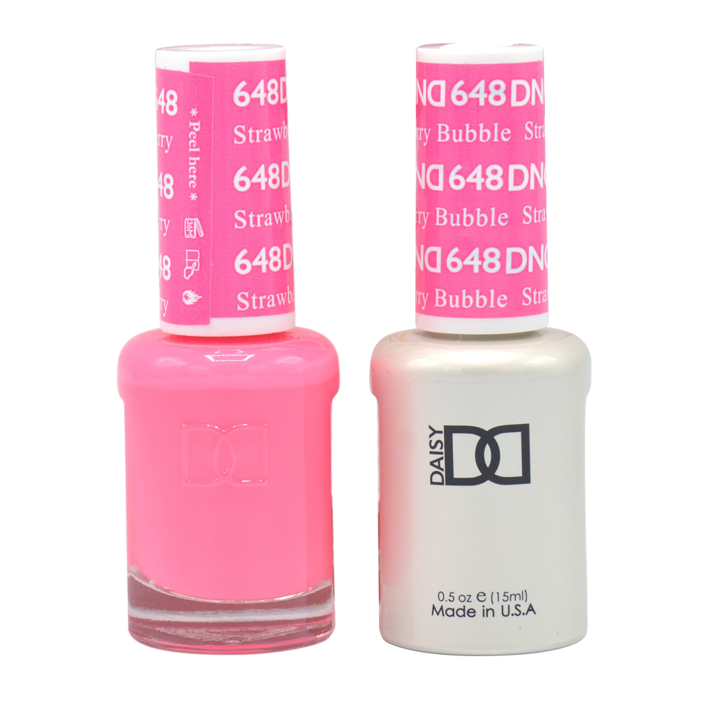 DND DUO Nail Lacquer and UV|LED Gel Polish Strawberry Bubble 648 (2 x 15ml)