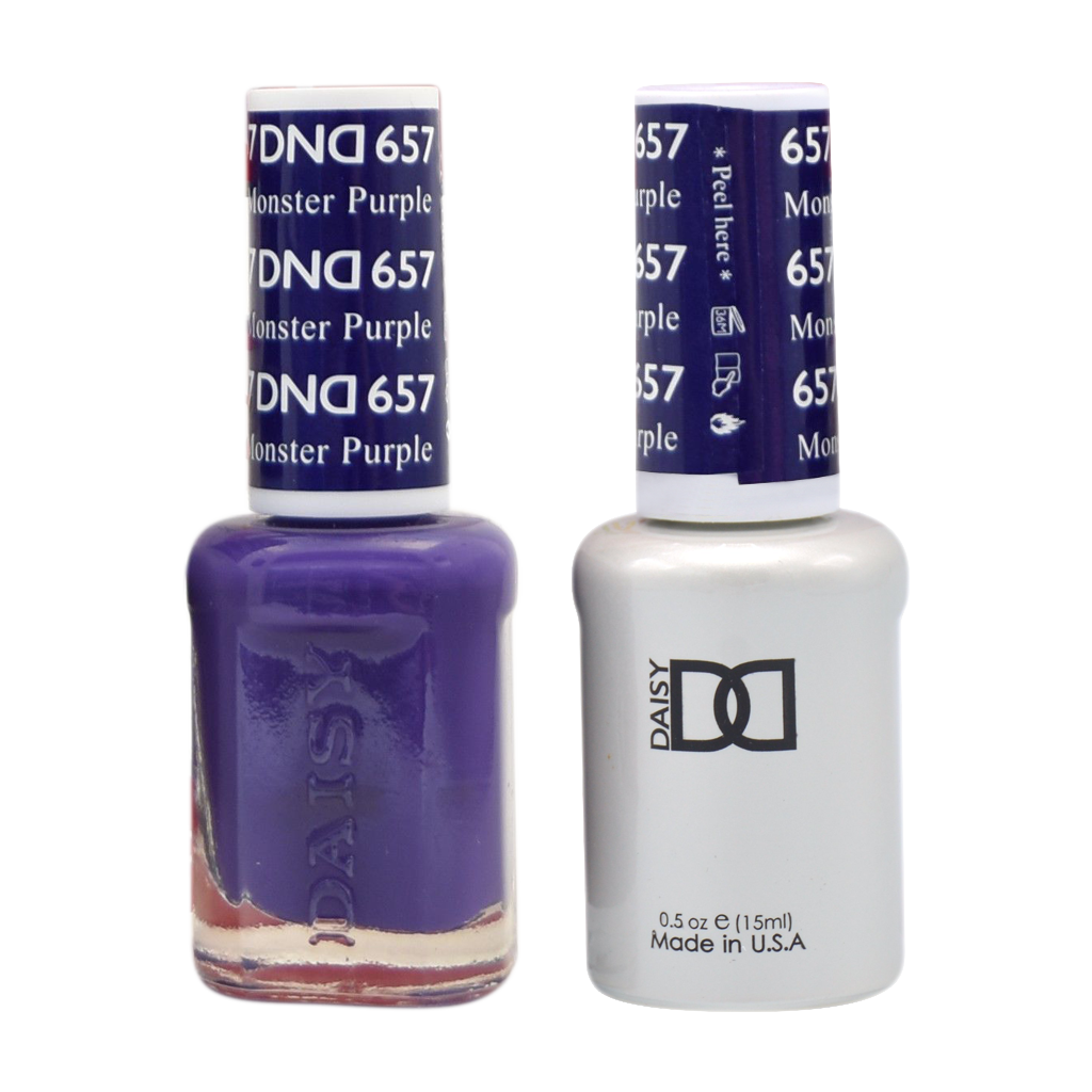DND DUO Nail Lacquer and UV|LED Gel Polish Monster Purple 657 (2 x 15ml)