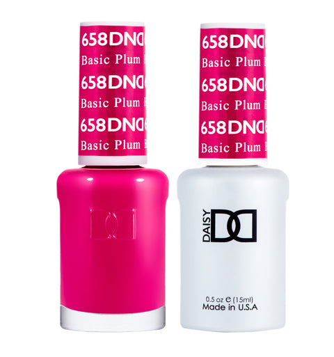 DND DUO Nail Lacquer and UV|LED Gel Polish Basic Plum 658 (2 x 15ml)