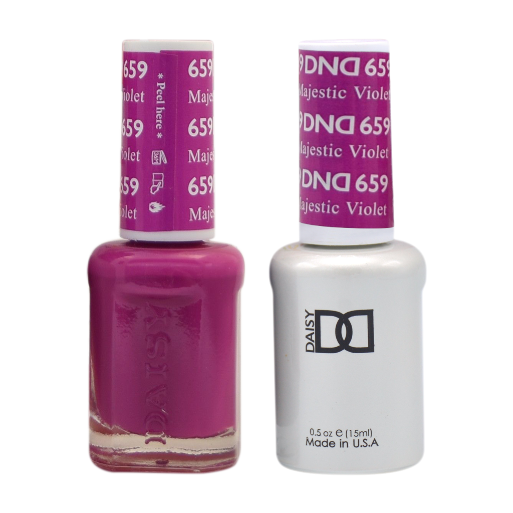 DND DUO Nail Lacquer and UV|LED Gel Polish Majestic Violet 659 (2 x 15ml)