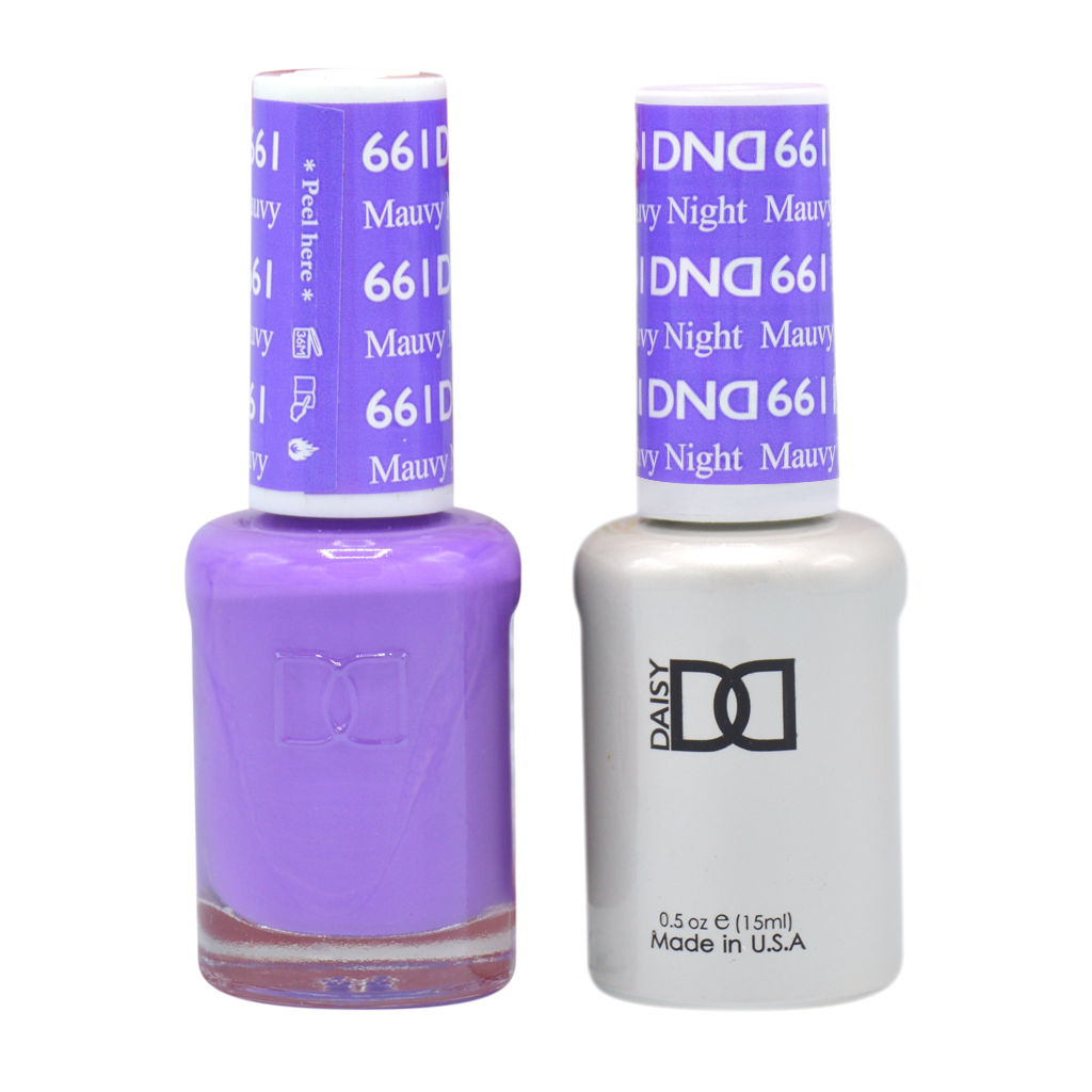 DND DUO Nail Lacquer and UV|LED Gel Polish Mauvy Night 661 (2 x 15ml)