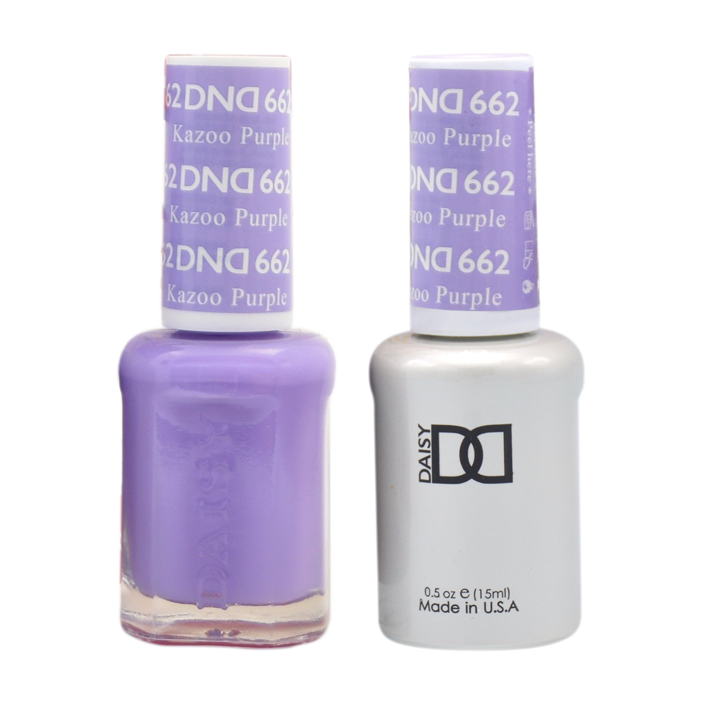 DND DUO Nail Lacquer and UV|LED Gel Polish Kazoo Purple 662 (2 x 15ml)