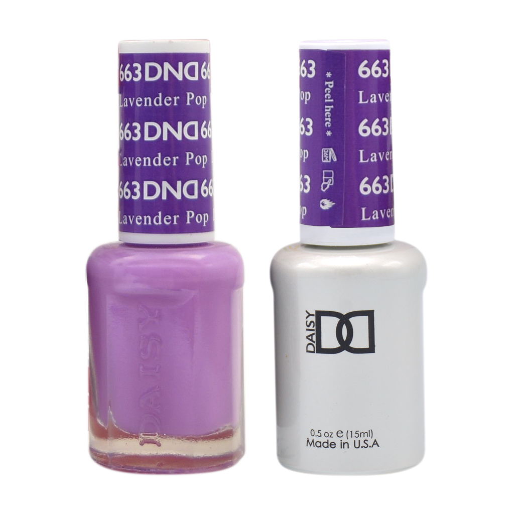 DND DUO Nail Lacquer and UV|LED Gel Polish Lavender Pop 663 (2 x 15ml)
