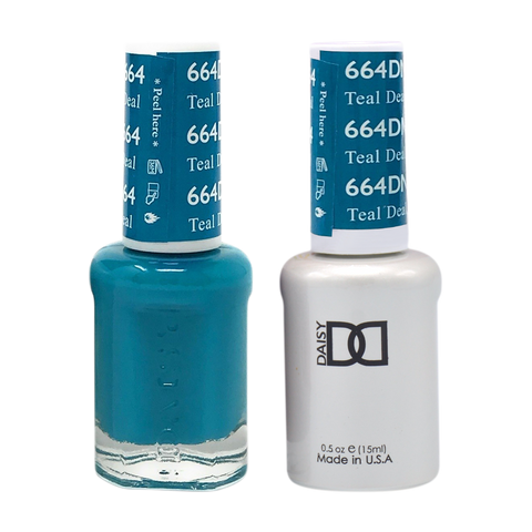 DND DUO Nail Lacquer and UV|LED Gel Polish Teal Deal 664 (2 x 15ml)