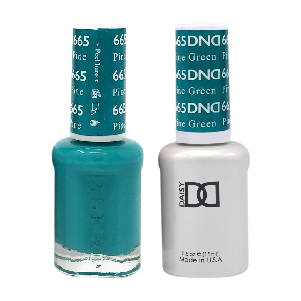 DND DUO Nail Lacquer and UV|LED Gel Polish Pine Green 665 (2 x 15ml)
