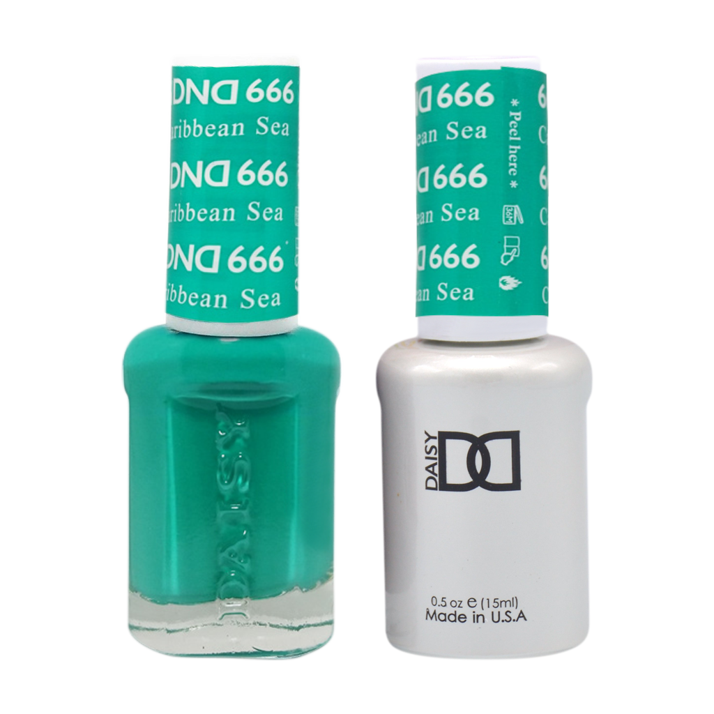 DND DUO Nail Lacquer and UV|LED Gel Polish Caribbean Sea 666 (2 x 15ml)