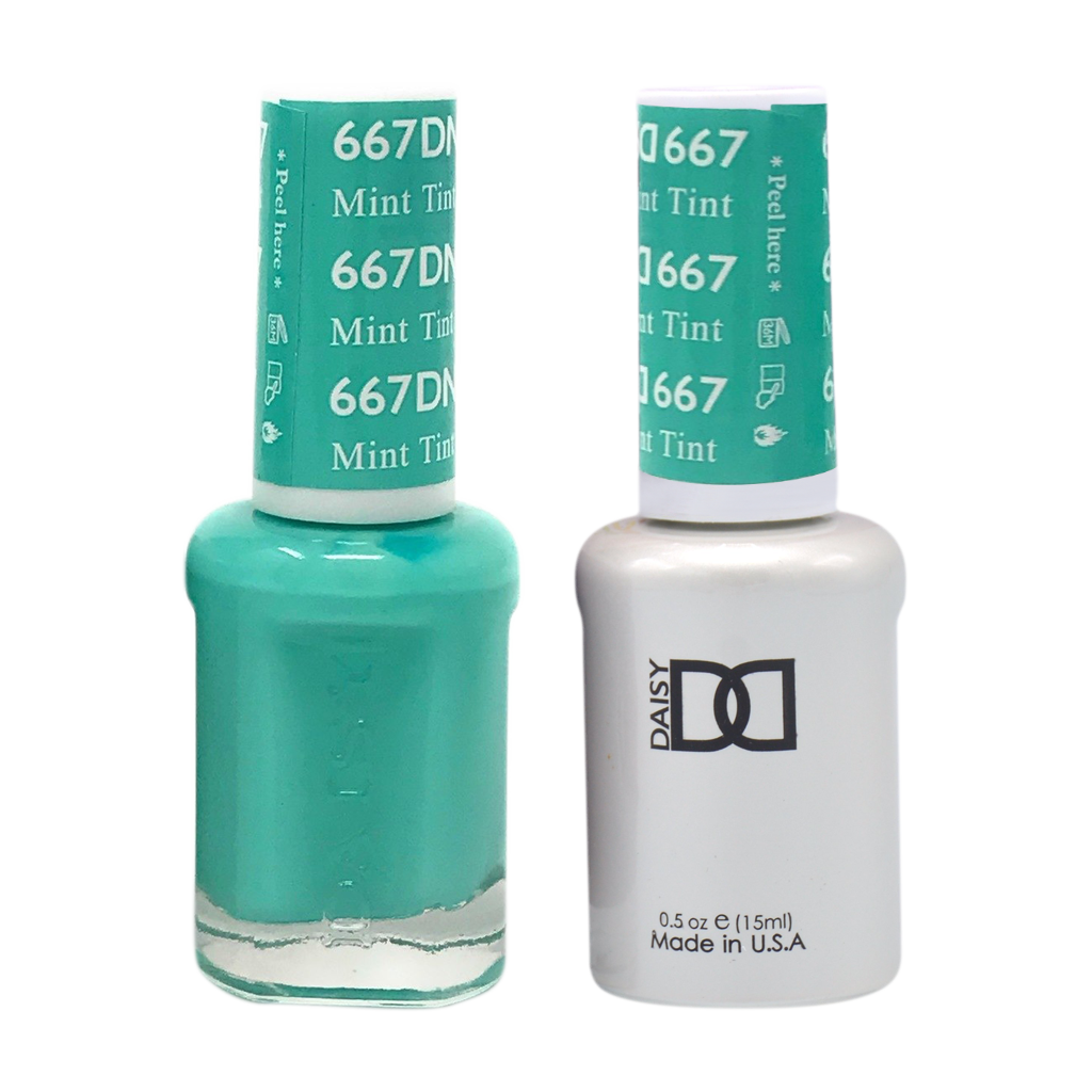 DND DUO Nail Lacquer and UV|LED Gel Polish Mint Tint 667 (2 x 15ml)