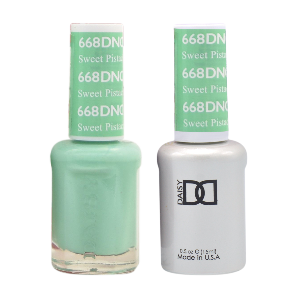 DND DUO Nail Lacquer and UV|LED Gel Polish Sweet Pistachia 668 (2 x 15ml)