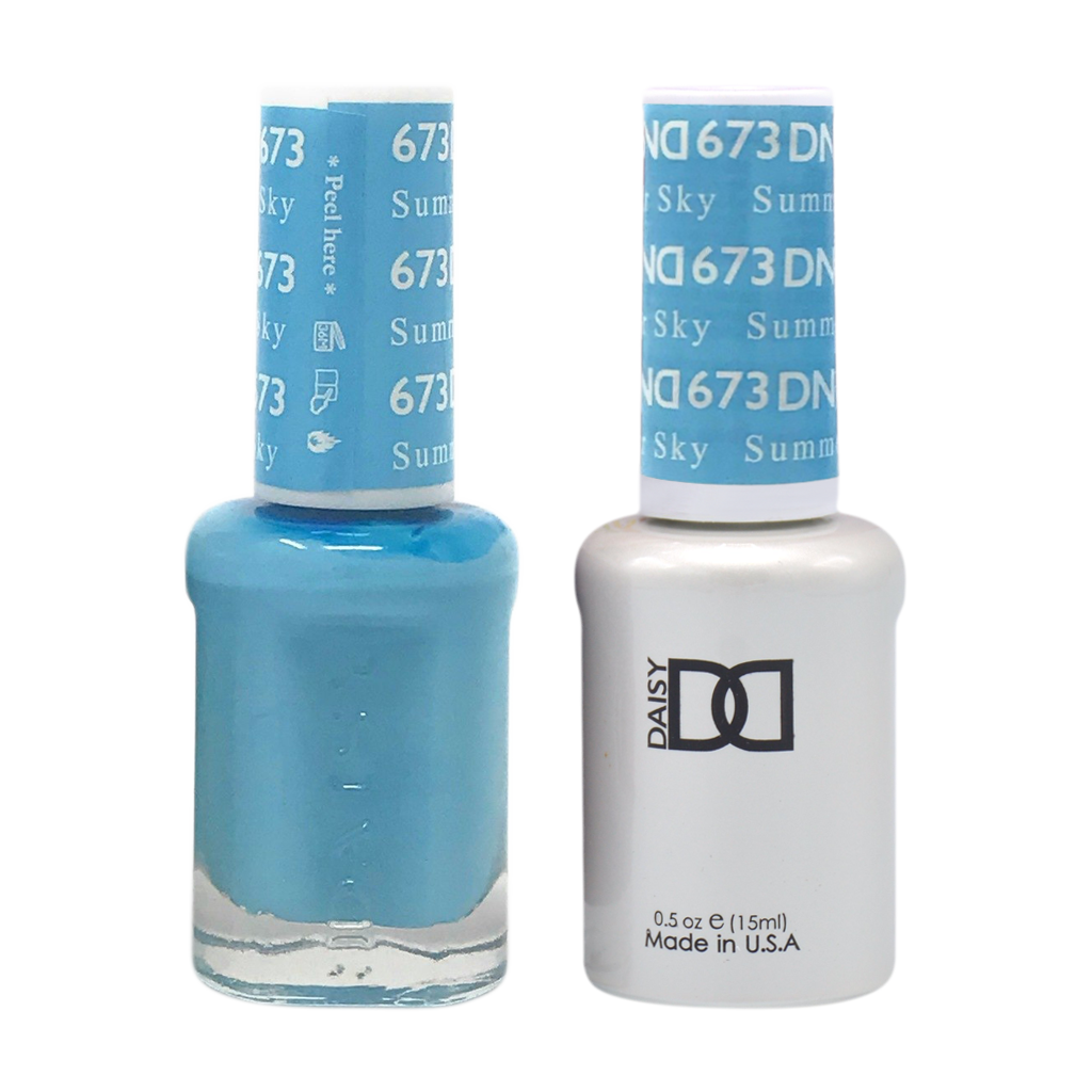 DND DUO Nail Lacquer and UV|LED Gel Polish Summer Sky 673 (2 x 15ml)