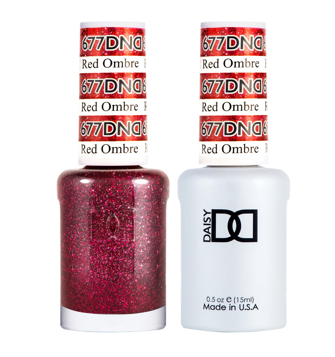 DND DUO Nail Lacquer and UV|LED Gel Polish Red Ombre 677 (2 x 15ml)