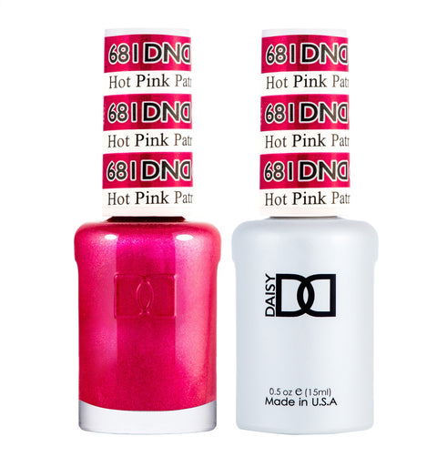 DND DUO Nail Lacquer and UV|LED Gel Polish Hot Pink Patrol 681 (2 x 15ml)