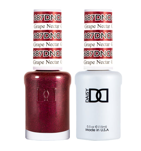 DND DUO Nail Lacquer and UV|LED Gel Polish Grape Nectar 687 (2 x 15ml)