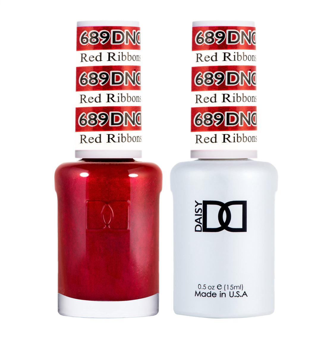 DND DUO Nail Lacquer and UV|LED Gel Polish Red Ribbons 689 (2 x 15ml)