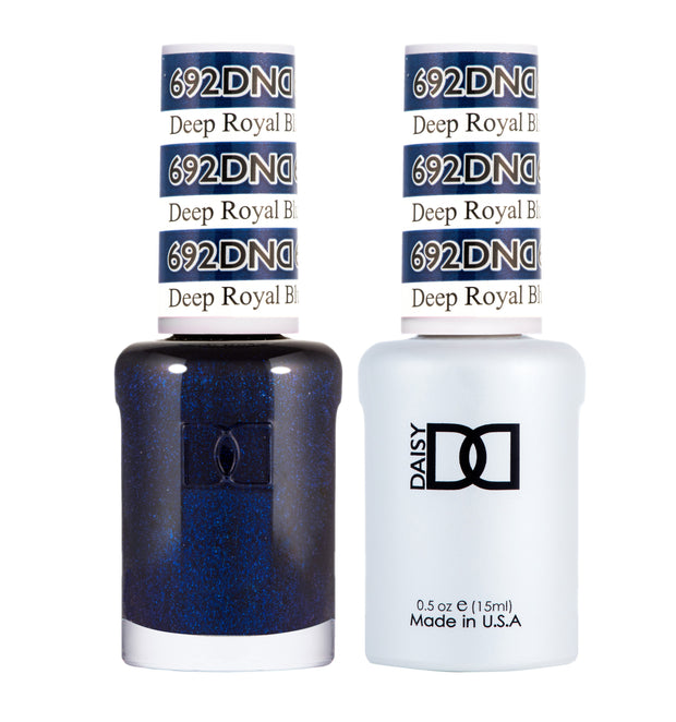 DND DUO Nail Lacquer and UV|LED Gel Polish Deep Royal Blue 692 (2 x 15ml)