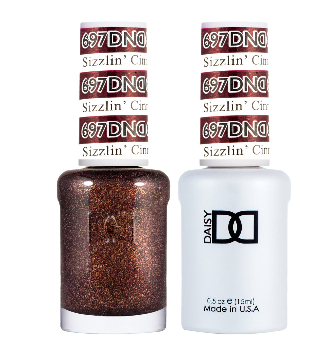 DND DUO Nail Lacquer and UV|LED Gel Polish Sizzlin Cinnamon 697 (2 x 15ml)