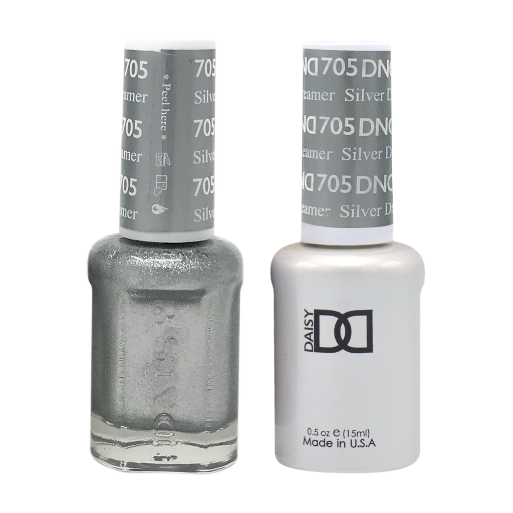DND DUO Nail Lacquer and UV|LED Gel Polish Silver Dreamer 705 (2 x 15ml)