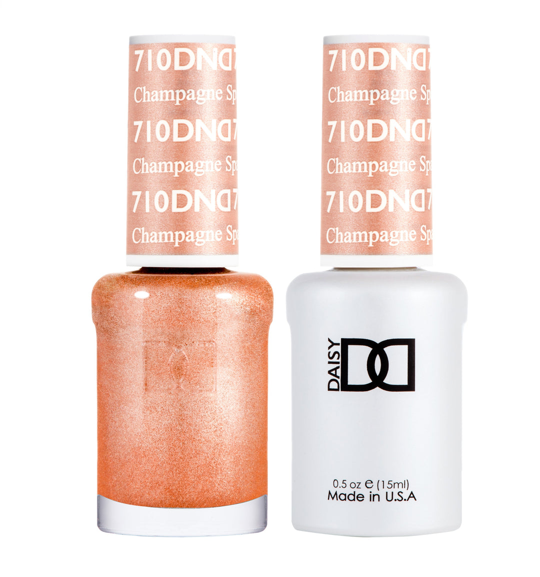 DND DUO Nail Lacquer and UV|LED Gel Polish Champagne Sparkles 710 (2 x 15ml)